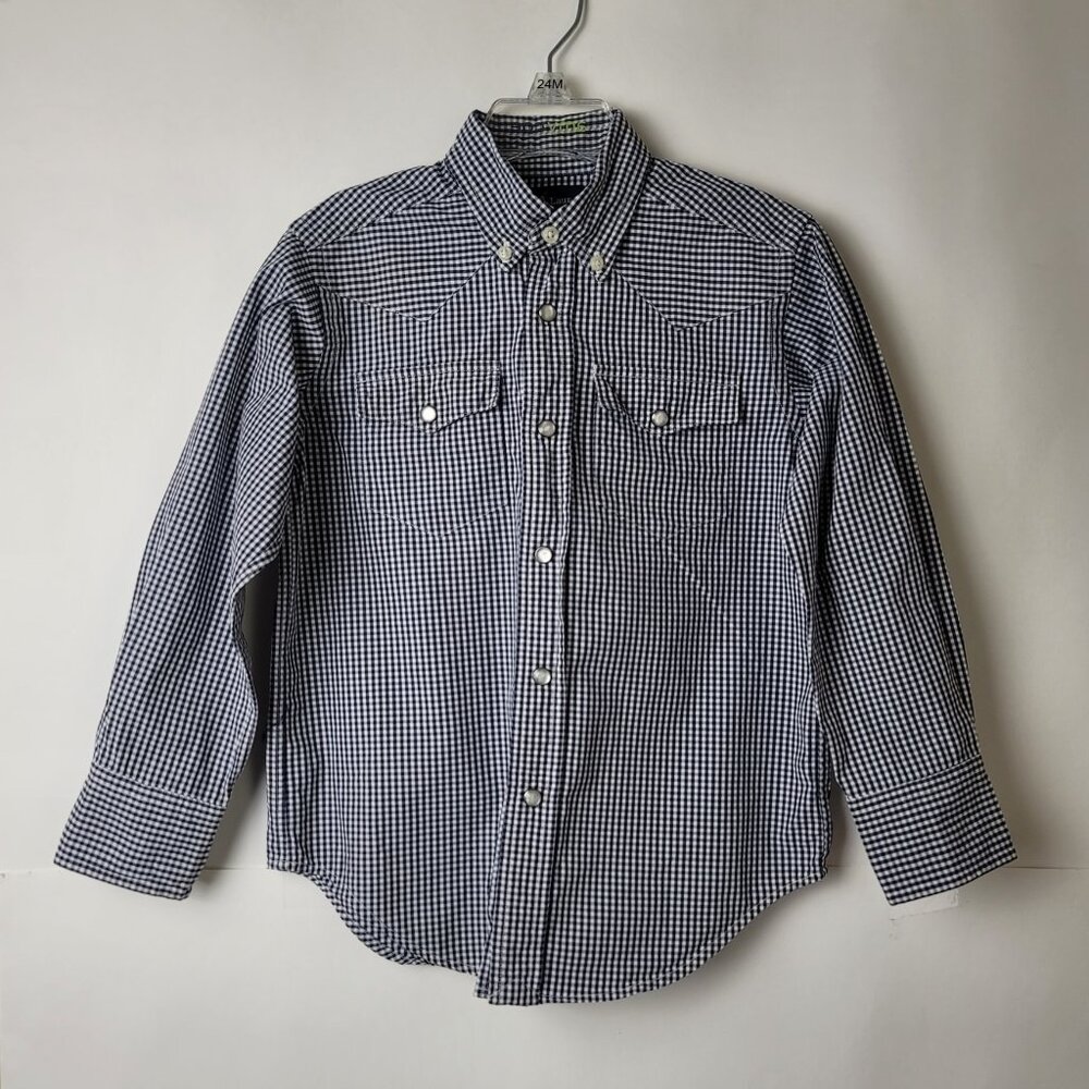 Ralph Lauren Boys Plaid Snap Front Western Shirt Long Sleeve Size 5 - Picture 2 of 7